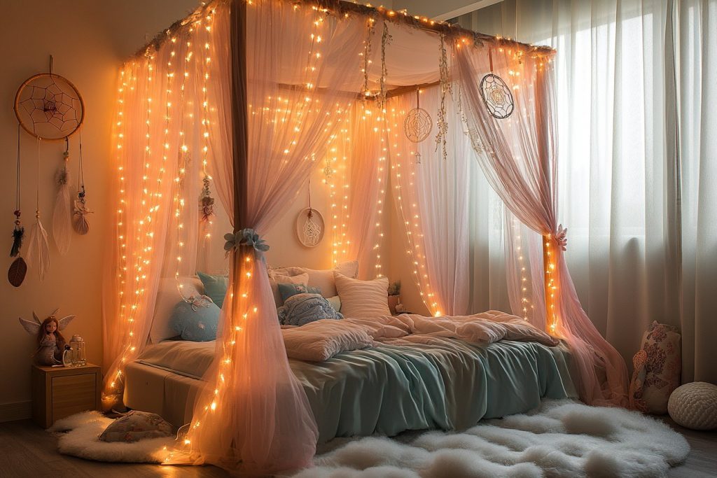 Transformez la chambre de votre fille avec un ciel de lit féérique