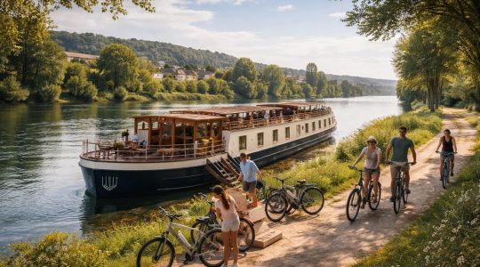 découvrez une croisière fluviale unique en péniche sur la seine et la loire, avec des escales à vélo électrique pour explorer la beauté des paysages et des villages authentiques.