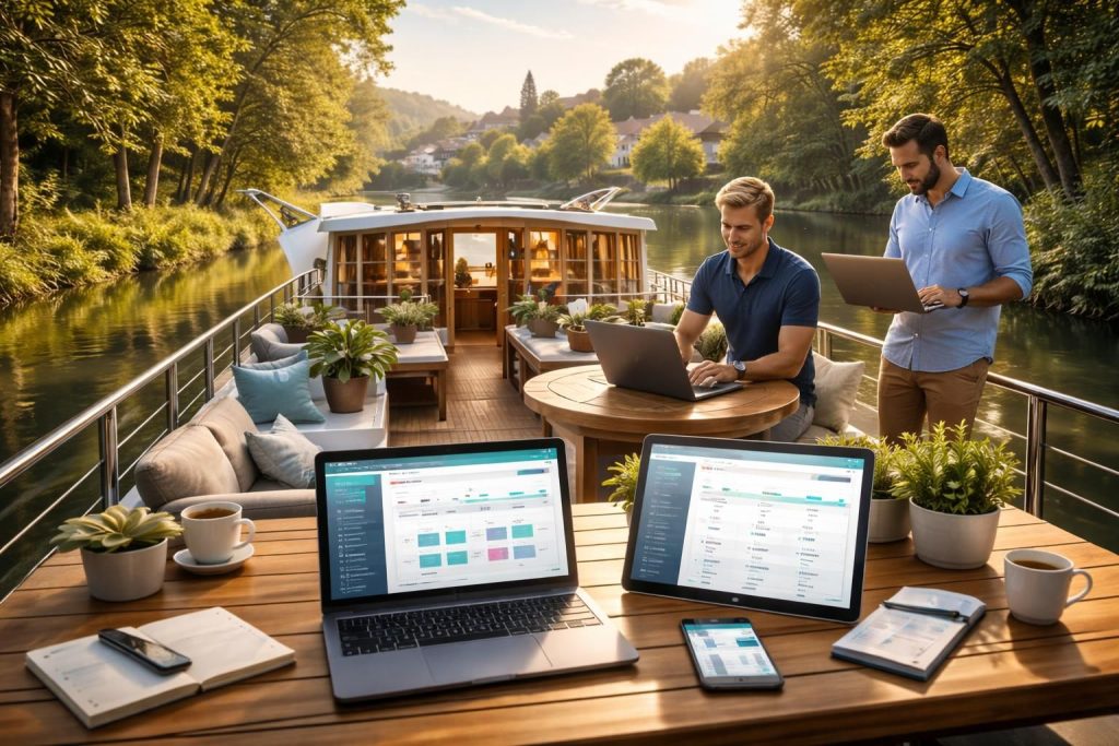 Gérer votre péniche touristique avec des solutions SaaS pour la réservation comme Checkfront et Peek