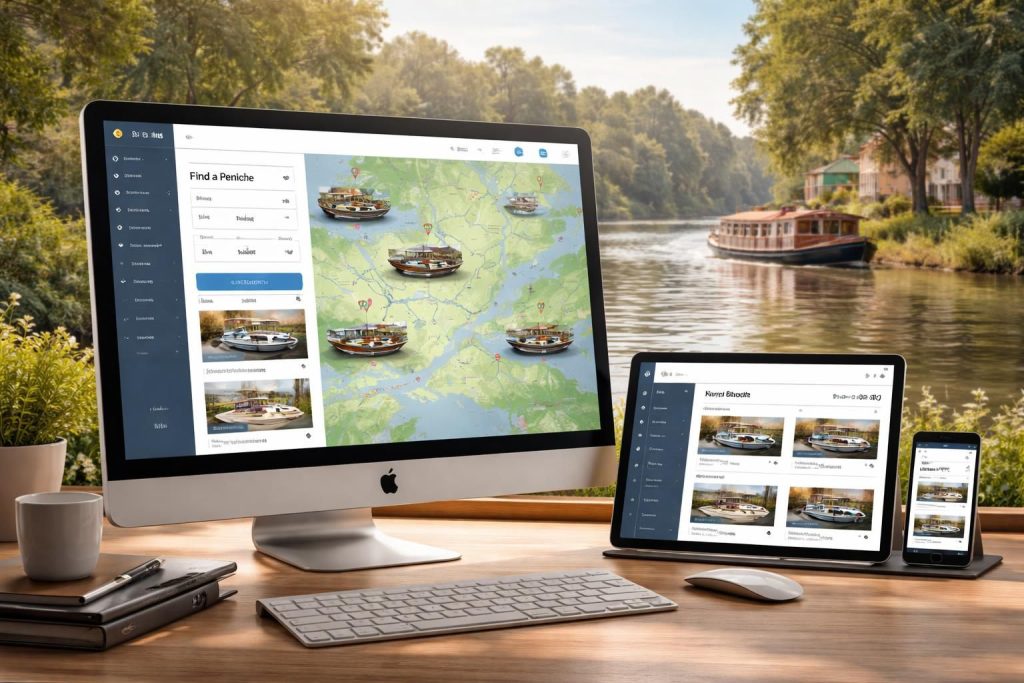 Logiciels de réservation croisière fluviale avec BoatBookings, Nautal et CharterClick pour péniches