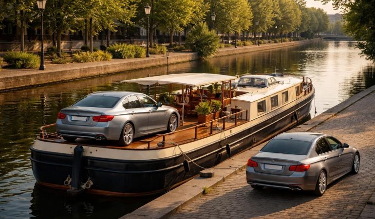 louez une péniche confortable et sécurisée pour naviguer tout en gardant votre audi a4 ou bmw série 3 garée à quai. profitez d'une expérience unique alliant plaisir de la navigation et praticité.
