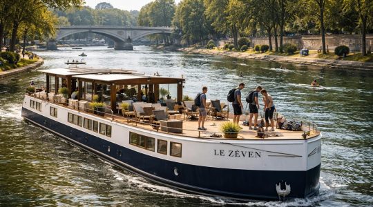 découvrez la péniche le zéven pour une croisière fluviale unique sur la seine alliant détente et escales sportives. profitez d'activités variées au cœur des paysages naturels.