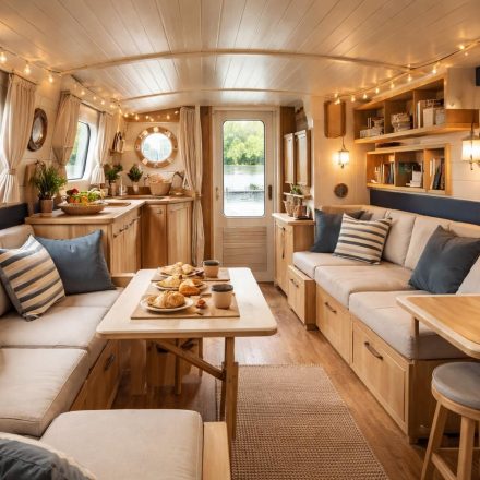 optimisez votre péniche avec des meubles gain de place et une décoration nautique pour créer un espace chaleureux et convivial.