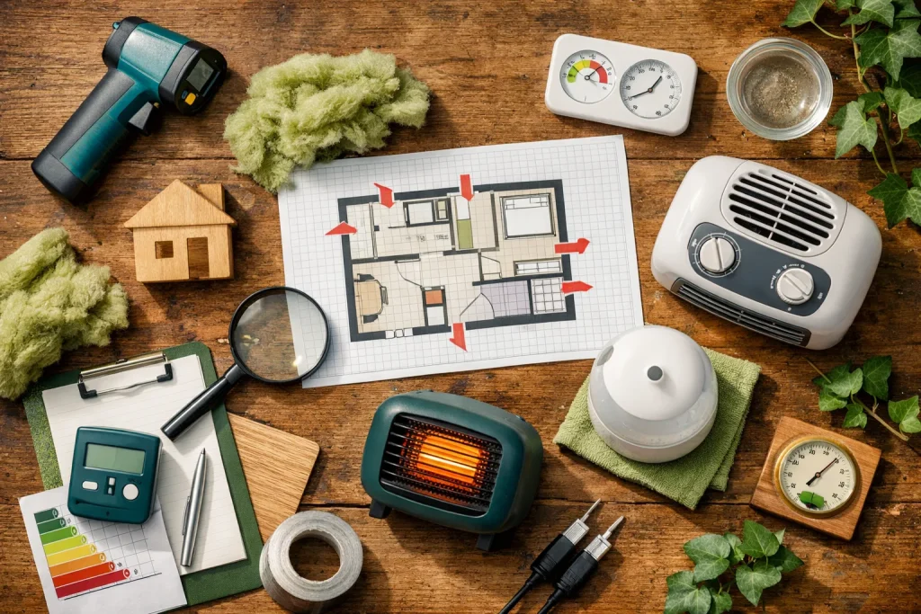 Chauffer un petit logement : déperditions, appoint et humidité